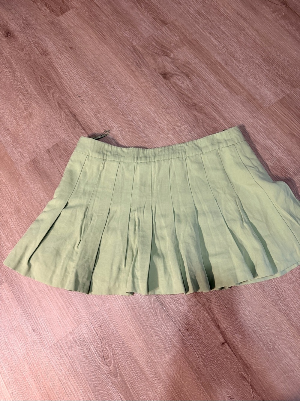 Zara Pleated Mini Skort Sage Green Size L Skater Girl